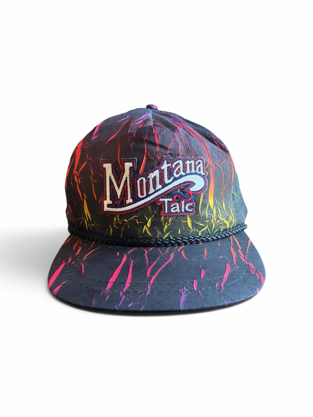 Vintage Montana Talc Co. Trucker Hat Tie Dye Acid Wash SnapBack